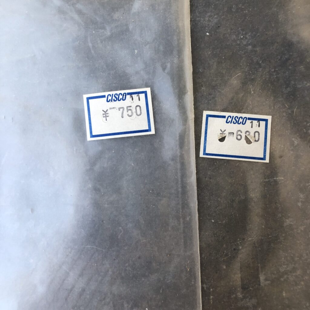 渋谷 シスコ(CISCO) レコード外袋に貼られた当時の値札ラベル